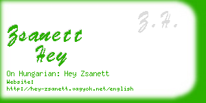 zsanett hey business card